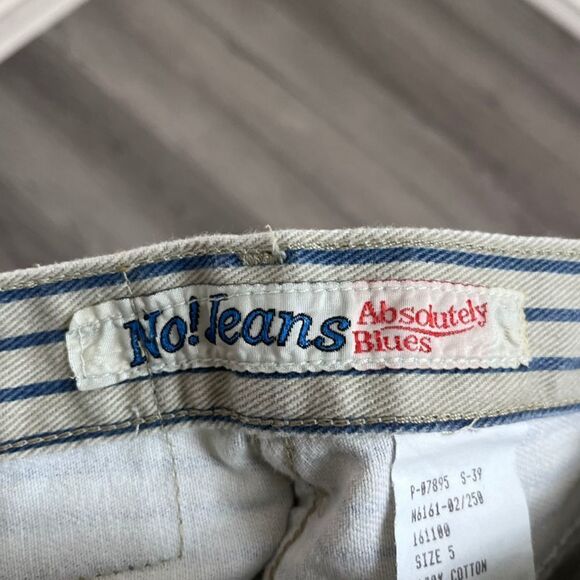 Vintage Absolutely Blue NO! Jeans Size 25 Denim Striped High Rise Cotton Retro - Picture 3 of 11